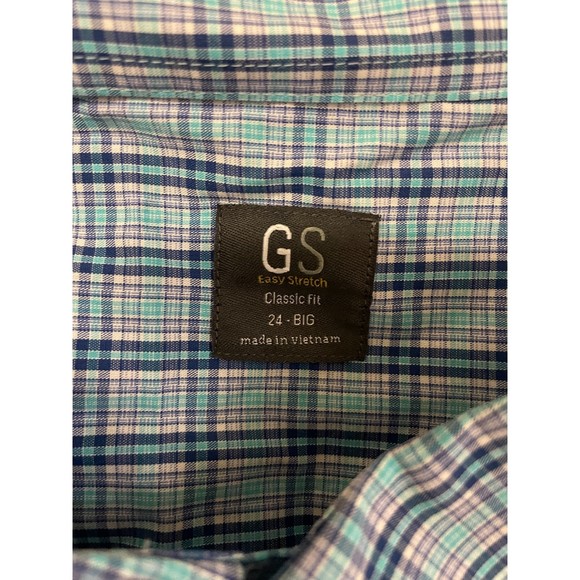 GS EASY STRETCH‎ 24 BIG PLAID SHIRT MENS - Picture 2 of 4